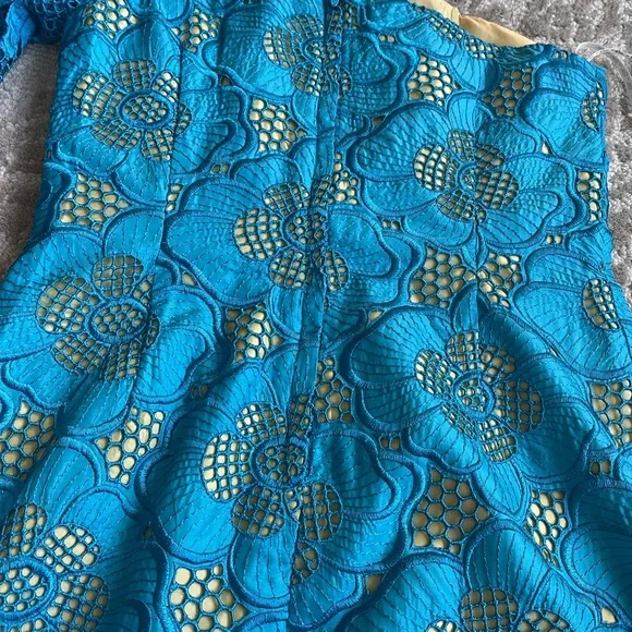 Lilly Pulitzer Blue Floral One-Shoulder Dress - Picture 7 of 7